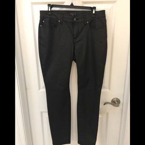 Eileen Fisher Coated Black Skinny Jean 10P NWT